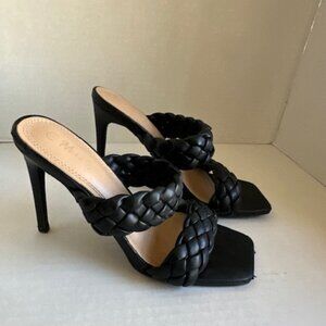 Herstyle Womens Lilah Braided heeled Sandals Square Open Toe Stiletto Heels